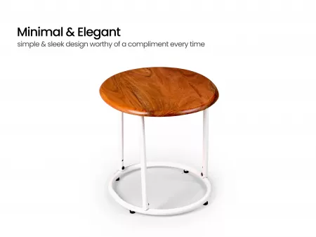 Clara Side Table with Metal Frame and Wooden Top